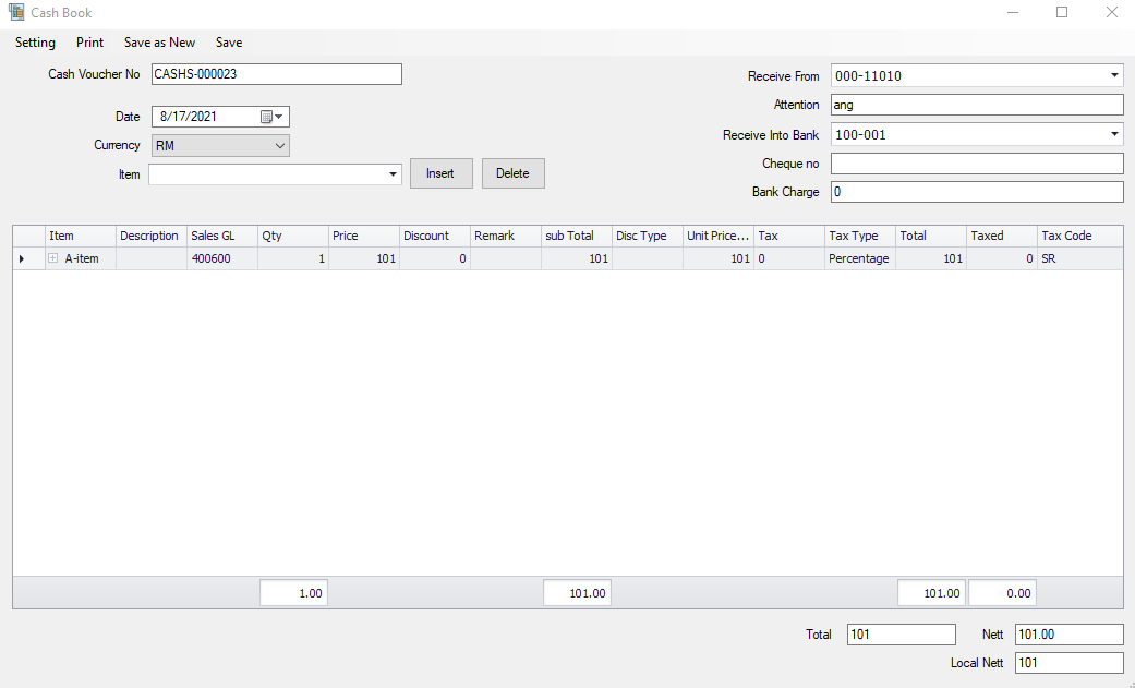 bmo accounting invoicing cash book tb